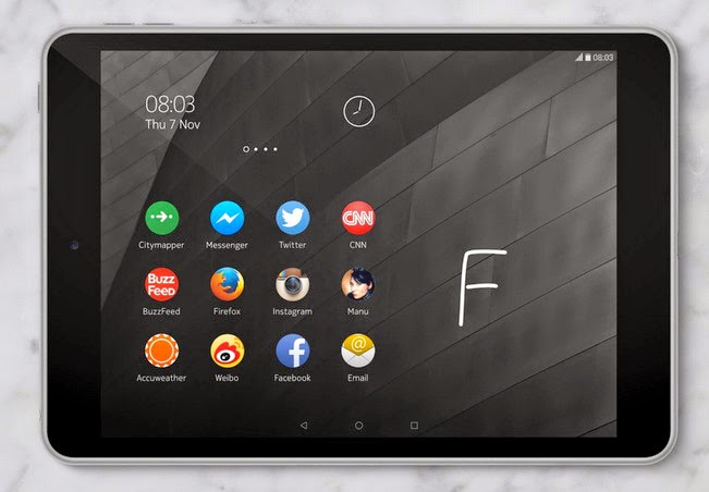 nokia n1 tablet with nokia z launcher screen view